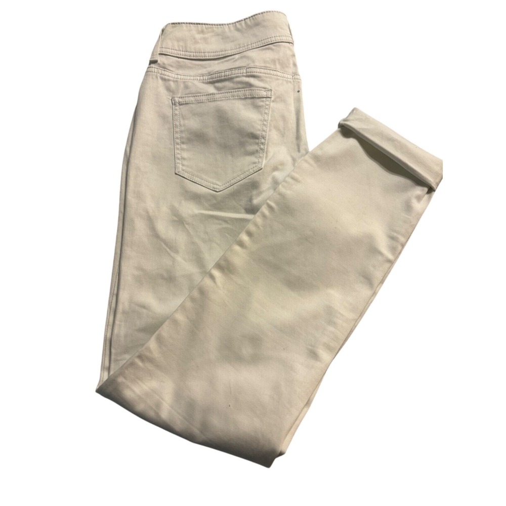 Maurices White Denim Destructed Cuffed Ankle Jeans Cotton Blend Medium 30" Waist